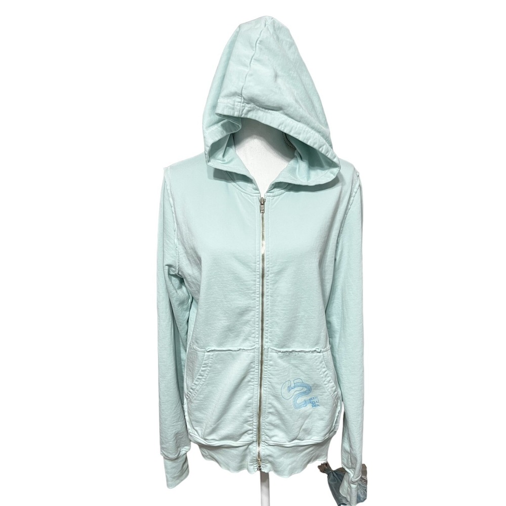 Vintage Light Aqua Mint Zip-Up Hoodie